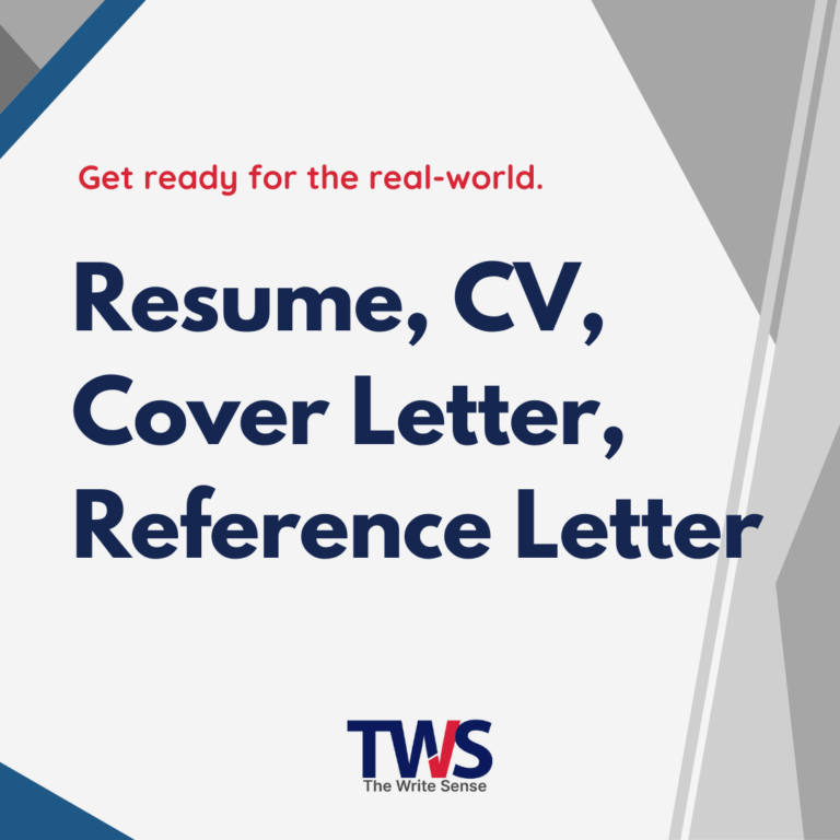 Resume, CV, Cover Letter, Reference Letter